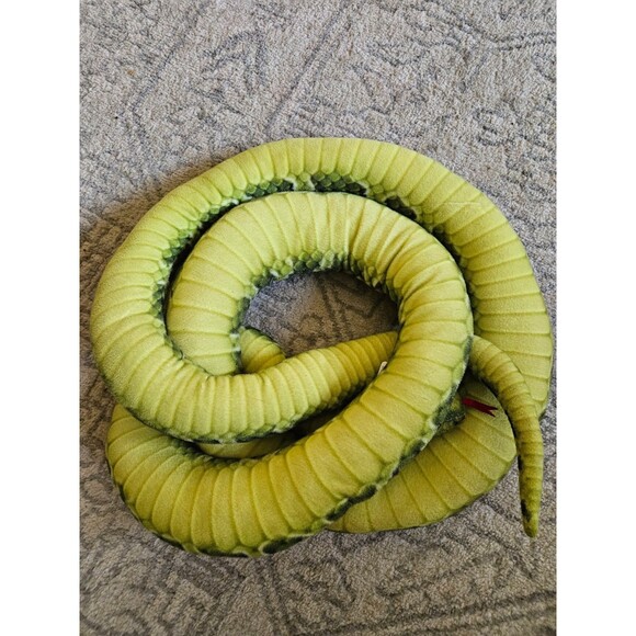 Tiger Tale Toys Plush Giant Green Snake 9 Feet  Long Red Tongue - Picture 5 of 5